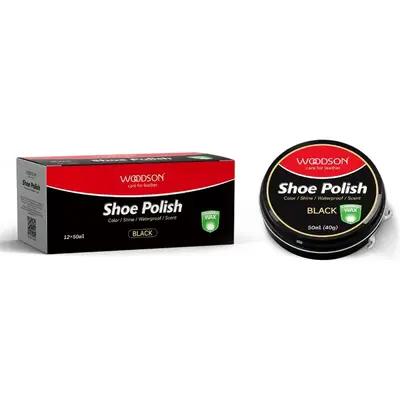 Solid Black Shoe Polish, Leather Shoe Care and Shine, Waterproof - 7