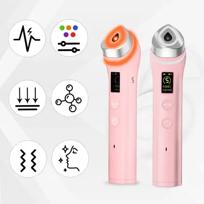 Grenzüberschreitendes Neuprodukct 5-Farben LED-Einführungsgerät mit Vibration, EMS-Mikrostrom-Massagegerät, Rot-Blaues Licht Wasserlicht Porenreinigungsgerät - 3