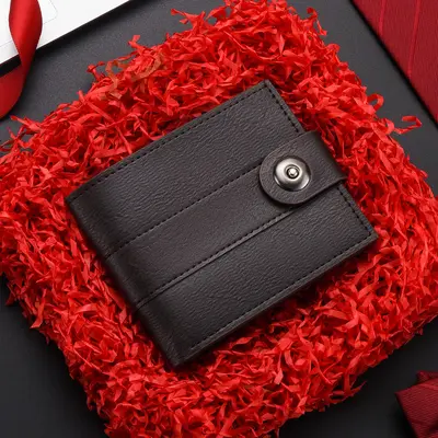 Short Men's Horizontal Wallet, Magnetic Snap Closure, Multi-Card Slots - 7