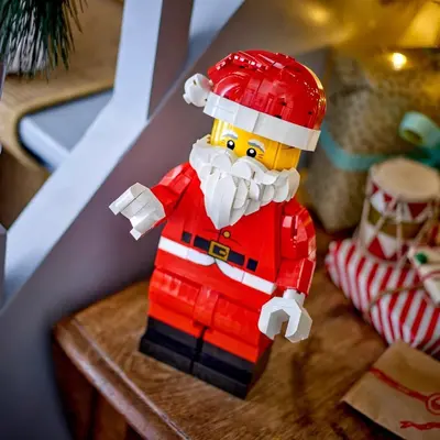 Sınır ötesi uyumlu Lego 40820 Noel Baba büyük boy Noel Baba yapı taşı minifigür oyuncak