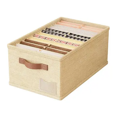 Cotton linen clothing storage box with dividers