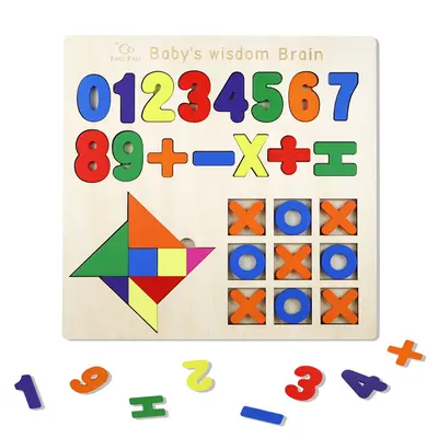 Ahşap Harf ve Sayı Eşleştirme Puzzle, Geometrik Şekiller Tutmalı Tahta - 8
