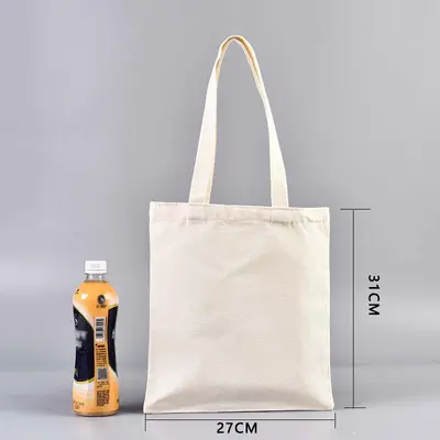 Blank Canvas Tote Bag, Shoulder Style, Customizable Logo Print - 8