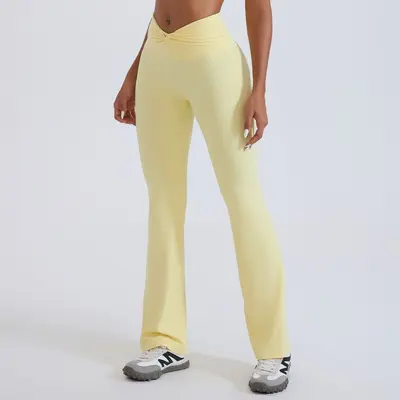 Kadın mikro paça yoga pantolonu, yüksek esneklik, nefes alabilir, düğümlü bel bandı - 7