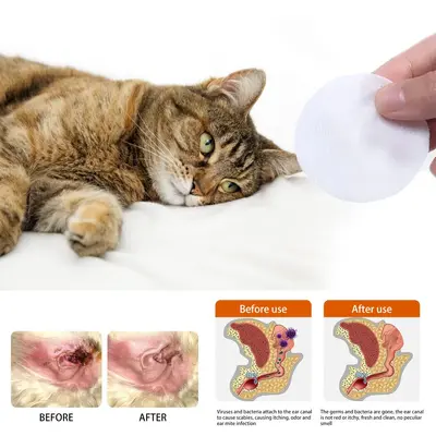 Yegbong Pet Ear Wipes, Gentle Cleaner, Mite Prevention