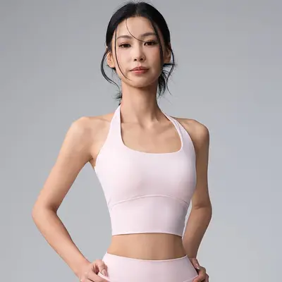 Yoga-Set mit Neckholder-Top im Knotendesign und hoher Taille - 11
