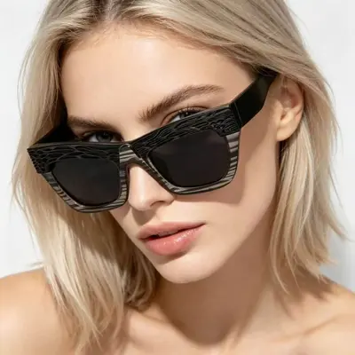 Oversize-Cat-Eye-Sonnenbrille, eckig, Sonnenschutz, unisex - 1