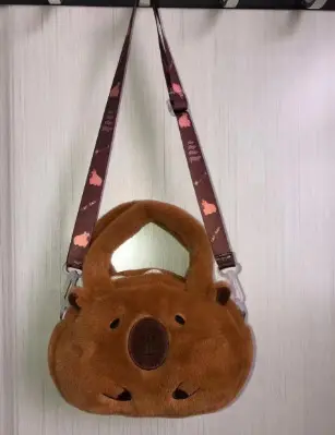 Capybara plush backpack, cute, fur design, student - 8