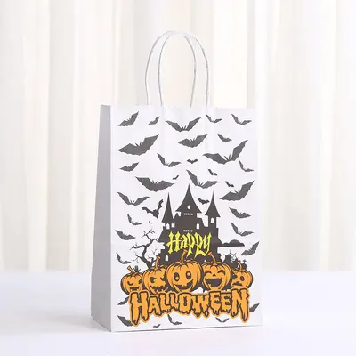 Halloween Printed Kraft Paper Gift Bag, Party Candy Bag