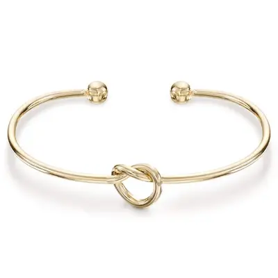 Stainless steel bracelet, C-shaped heart, 18K gold plated, women