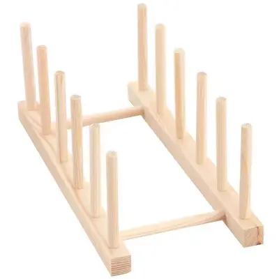 Manufacturer Ready Wholesale Wooden Tableware Set Drying Rack Wooden Plate Rack Plate Holder Kitchen Storage Drying Rack