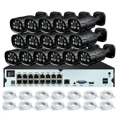 16 kanal POE/NVR CCTV seti, 4K 8MP, dış mekan bullet kamera - 8