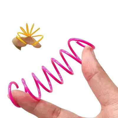Colorful Spiral Spring Cat Toy, Interactive Puzzle - 6