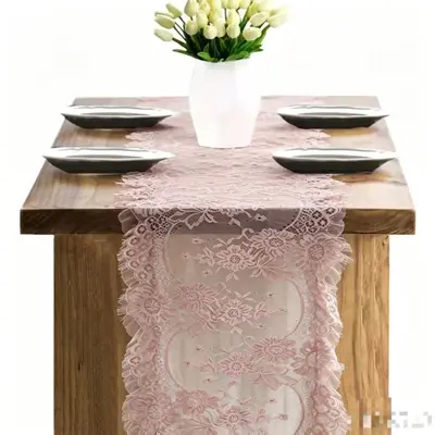 Amazon Best-Selling Lace Table Runner White Theme Wedding Home Decor Table Runner 36*300 table runner