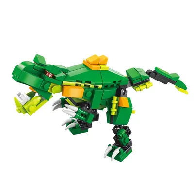 Çocuk yapı blokları seti, dinozor, tank ve roket modelleri - 6