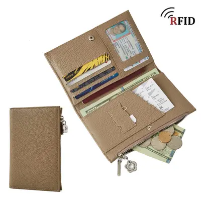 Genuine leather passport holder and wallet, multifunctional - 13