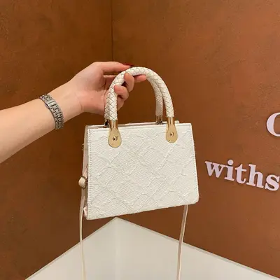 Solid Color Small Square Women's Single Shoulder Bag - 3