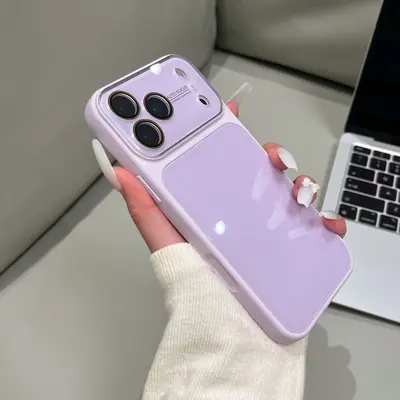 适用iPhone18promax手机壳秒变大视窗糖果色亮面玻璃苹果17保护套 - 10