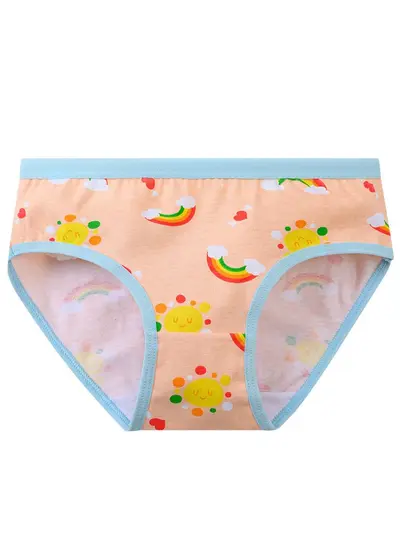 Girls' Triangle Underwear 100% Cotton Floral Print
