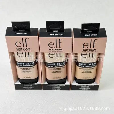 elf Soft Glam Satin Foundation, Satin-Glanz, mittlere Deckkraft
