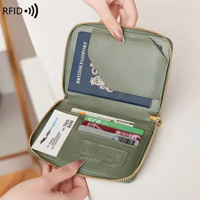 RFID Korumalı Pasaport Çantası, Fermuarlı - 4