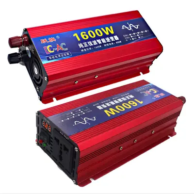 纯正弦波12v24v48v60v72v转220v大功率1600W车载家用太阳能逆变器 - 5