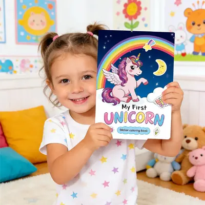 Einhorn-Malbuch mit Aufklebern für Kinder - 5