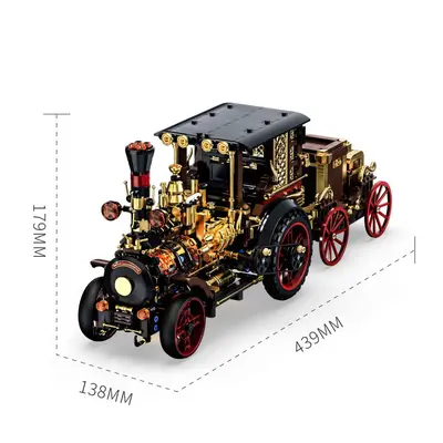 Huiji H1003 Retro Mechanical Steam Vintage Car Building Block Set, Educational Toy