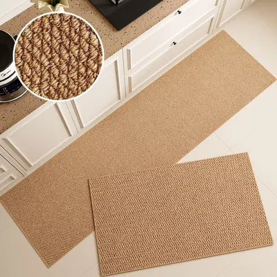 Imitation Sisal Kitchen Runner Mat, Anti-Slip, Oil-Proof, Waterproof - 7