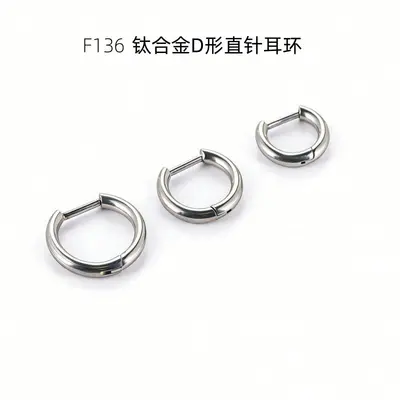 Titanlegierungsohrring F136, massiver Ring, Unisex, Piercing-geeignet