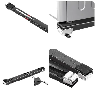 Universal Wheeled Washing Machine Base Stand with Anti-Vibration Pad