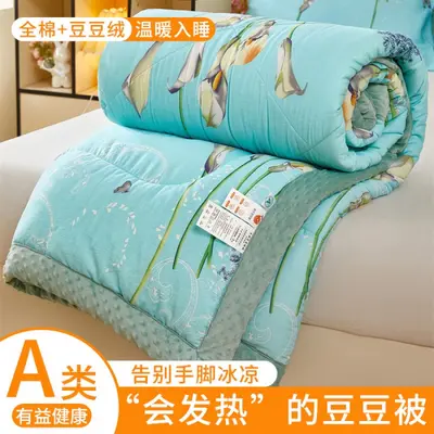 Pure Cotton Bean Velvet Quilt, Spring Autumn Single and Double Bed - 9