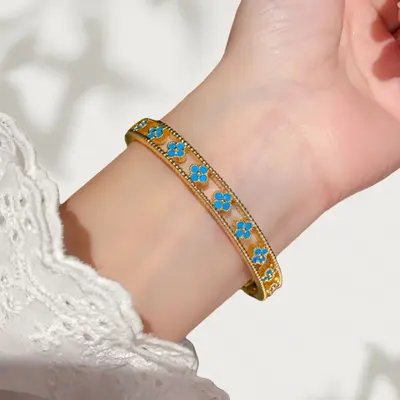 Kaleidoskop-Armband Damen, Blüte, vollständig mit Strass - 11