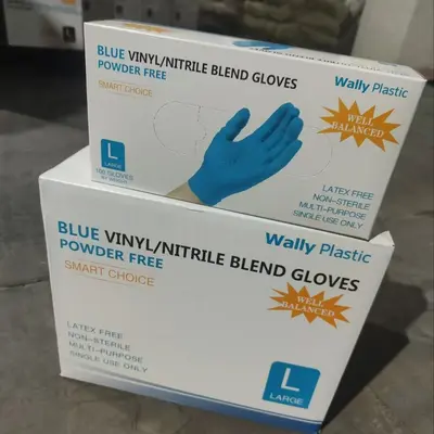 Disposable Nitrile PVC Mixed Gloves Cross-Border English Version Powder-Free Black Beauty Hairdressing Tattoo Protective Gloves