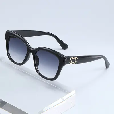 Large Frame Retro Cat-Eye Sunglasses with UV Protection, Concave Shape - 2
