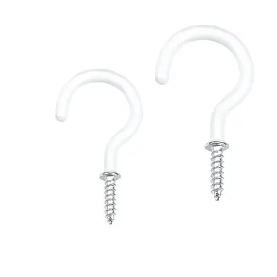Open-Eye Self-Tapping Screw, Question Mark Hook, Plastic-Coated Cup Hook - 8