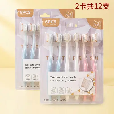 6-Pack Soft Bristle Adult Toothbrushes, Wide Head - 7