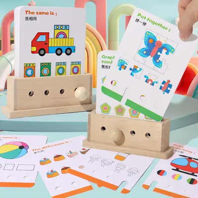 Wooden Children's Logic Game, Geometric Shape and Color Learning Toy - 2