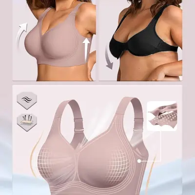 OEAK Women's Wire-Free Jelly Bra, Plus Size, Supportive, Seamless