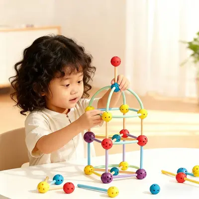 Spatial Geometry Building Block Set, Math Teaching Aid, DIY Desktop Blocks