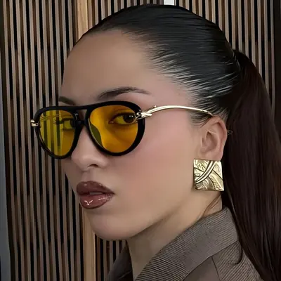 Sonnenbrille im Krötenform-Design mit doppeltem Steg - 4