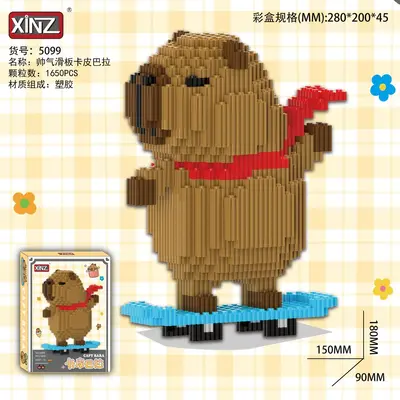 Xinzhe Capybara kompatible Verbindungsbausteine Lernspielzeug Partikel-Bausteinset Spielzeug für Jungen und Mädchen Wohnzimmer Trend Fabrik