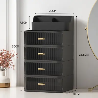 Luxury cosmetic storage box with drawers, dustproof