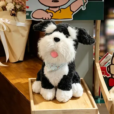 Önlüklü Schnauzer Peluş Köpek Bebek, Uyku Kucak Yastığı