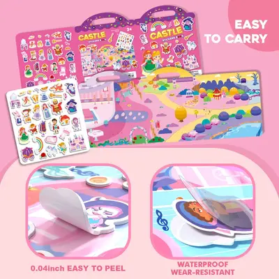 Kinder-Stille-Stickerbuch DIY-Serie Cartoon Klebebild-Buch Früherziehung Lernspielzeug - 7