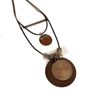Chinese Style Long Sweater Chain, Feather Pendant Necklace for Women