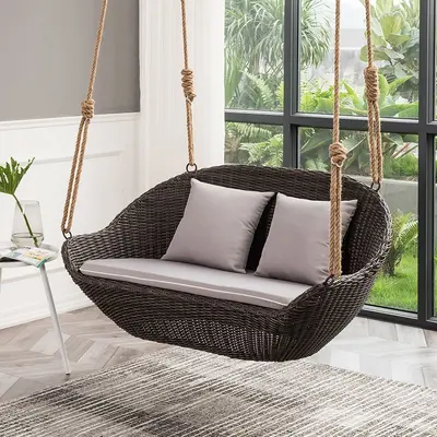 Ev İçi Asılı Sallanan Sandalye, Balkon Rattan Hamak Koltuğu - 8