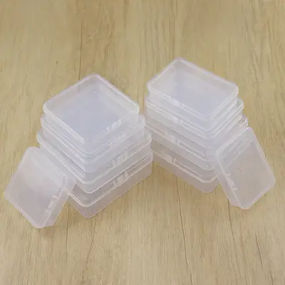 Transparente PP-Box rechteckige Kunststoffbox Teilebox Handyspeicher-Werkzeug Mini kleine Aufbewahrungsbox Angelausrüstung
