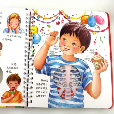 Hardcover Peep-Through Book Human Body Science Children's Encyclopedia