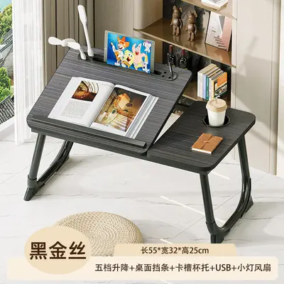 Bed table, nightstand, foldable removable laptop desk, children's study desk, home bedroom dorm simple charging table - 7
